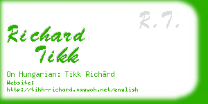 richard tikk business card